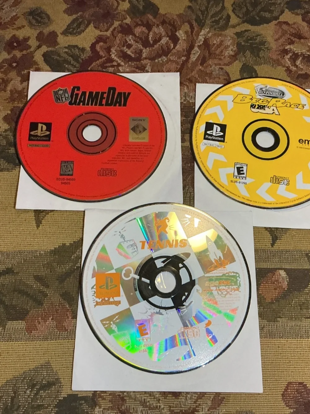 NFL Gameday & Tennis and pinball Big Race USA for Sony PlayStation one PS1